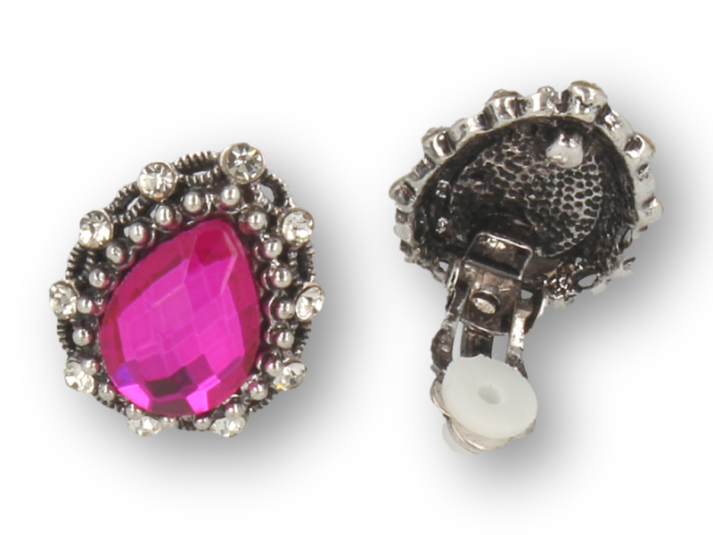 Klipsy damskie różowe  w stylu vintage