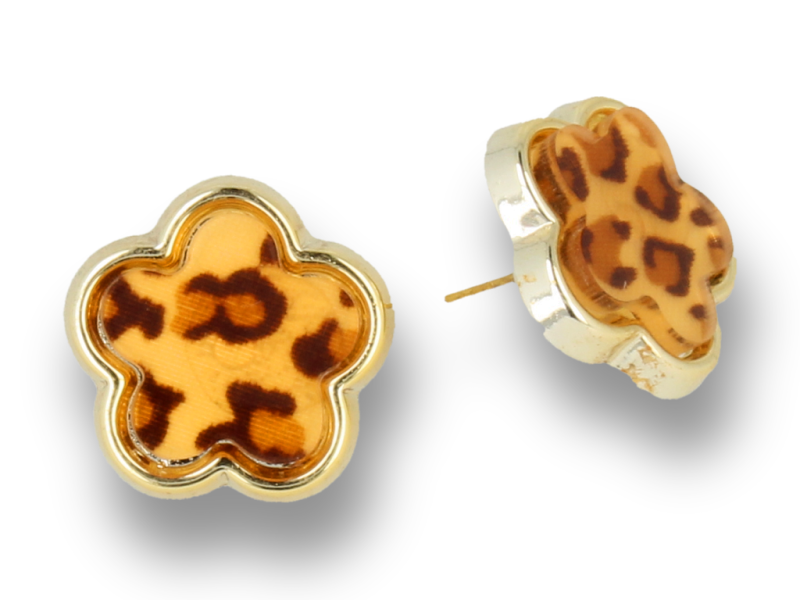 Damskie kolczyki w kształcie kwiatka