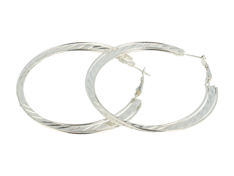 Kolczyki  duże koła srebrne potrójne