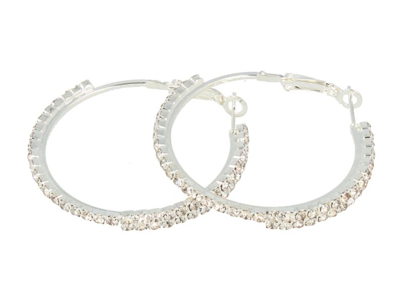 Kolczyki  koła srebrne zdobione cyrkoniami 