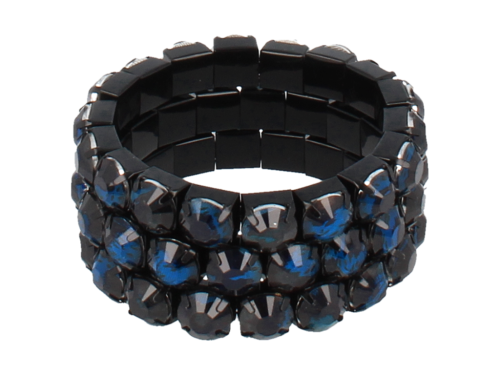 Niebieska bransoletka panterka w komplecie 3 sztuki