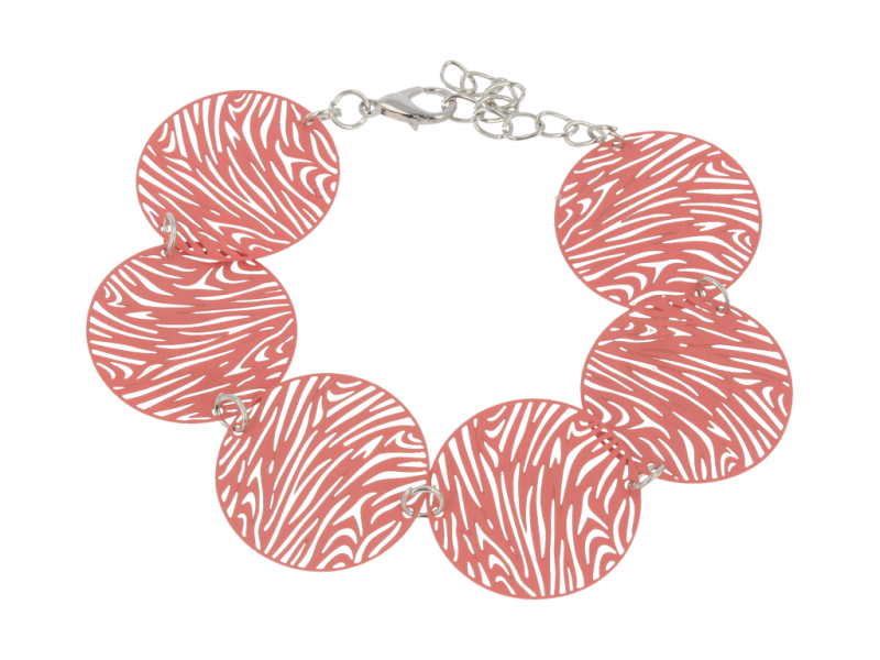 Koralowa bransoletka ażurowa