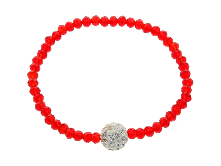 BRANSOLETKA kryształki - z kulką Shamballa