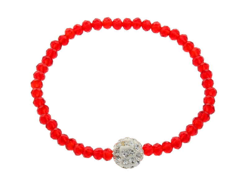 BRANSOLETKA kryształki - z kulką Shamballa