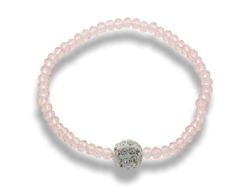 BRANSOLETKA kryształki - z kulką Shamballa