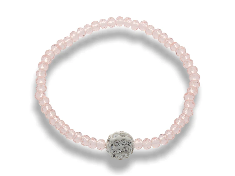 BRANSOLETKA kryształki - z kulką Shamballa