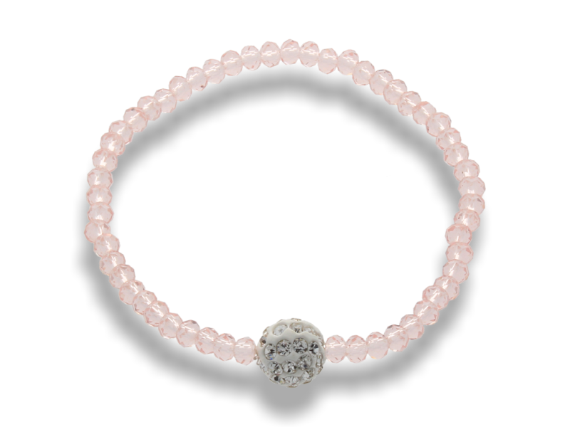 BRANSOLETKA kryształki - z kulką Shamballa