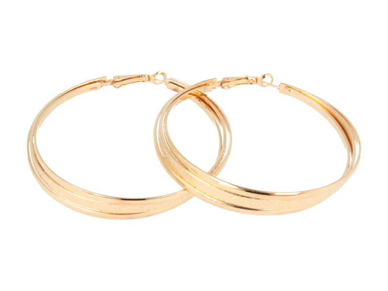 Kolczyki  duże koła zdobione złote