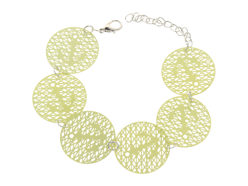 Cytrynowa bransoletka damska z motywem Kotwicy