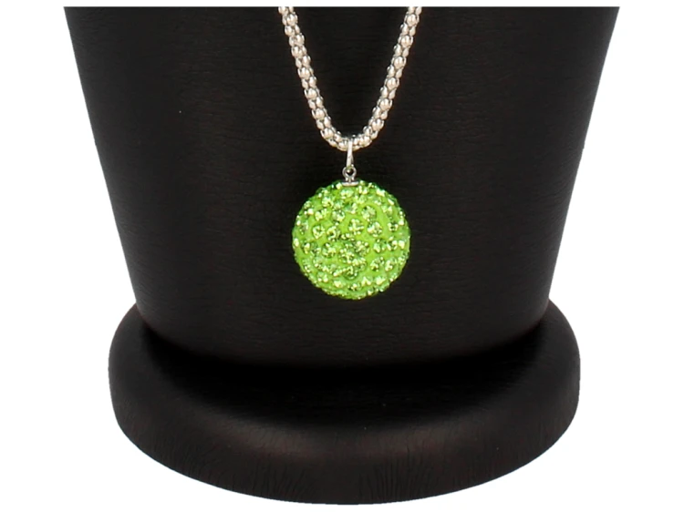 NASZYJNIK srebrny z dużą kulką Shamballa