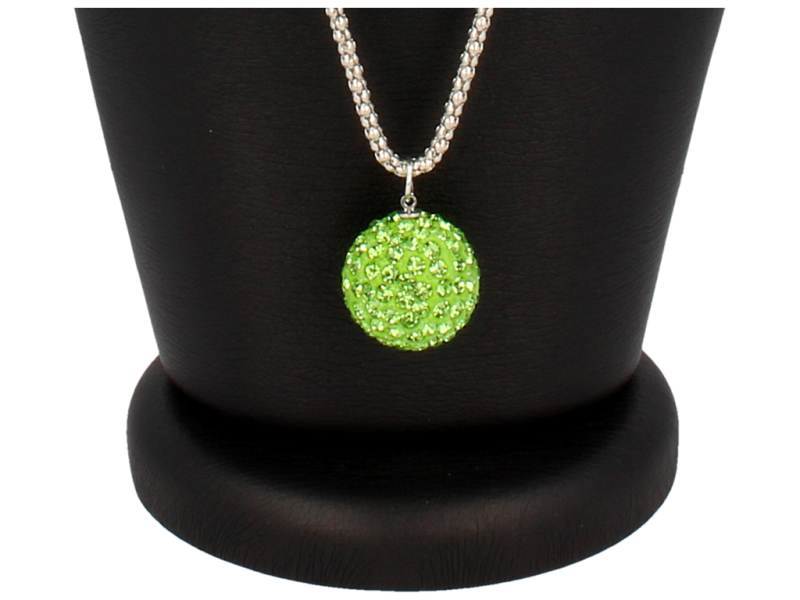 NASZYJNIK srebrny z dużą kulką Shamballa