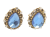 Klipsy damskie niebieskie  w stylu vintage