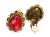 Klipsy damskie czerwone w stylu vintage