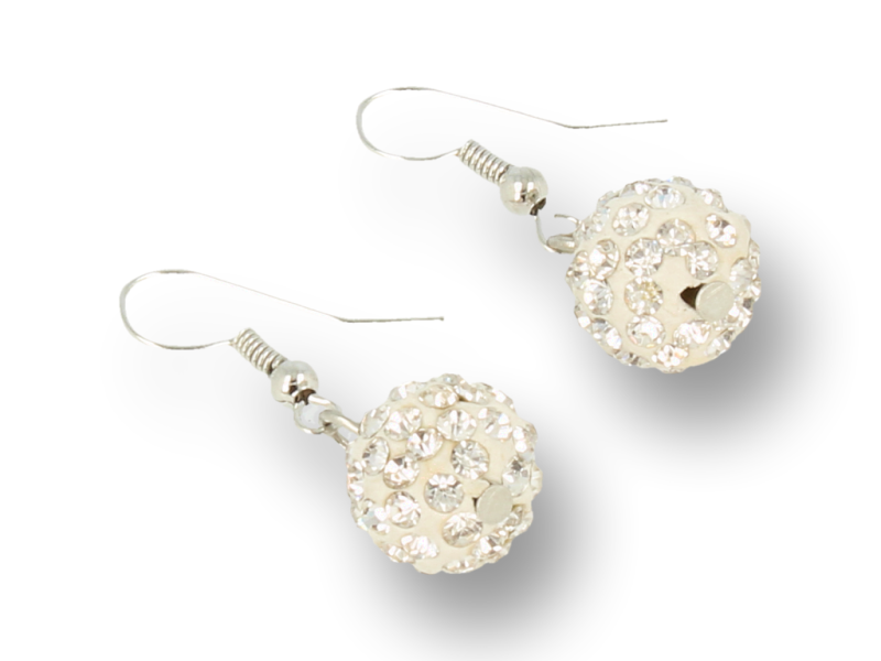 KOLCZYKI wiszące z kulką Shamballa