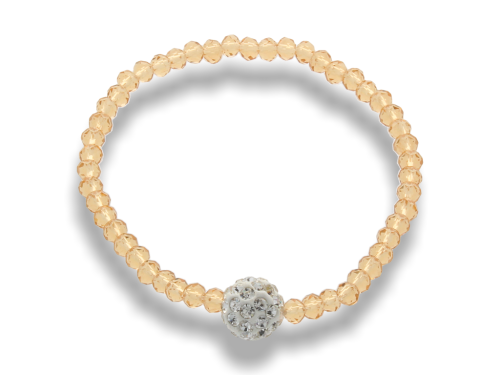 BRANSOLETKA kryształki - z kulką Shamballa