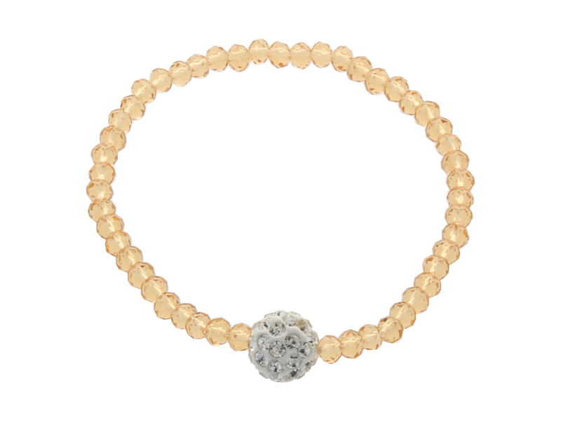 BRANSOLETKA kryształki - z kulką Shamballa