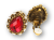 Klipsy damskie czerwone w stylu vintage