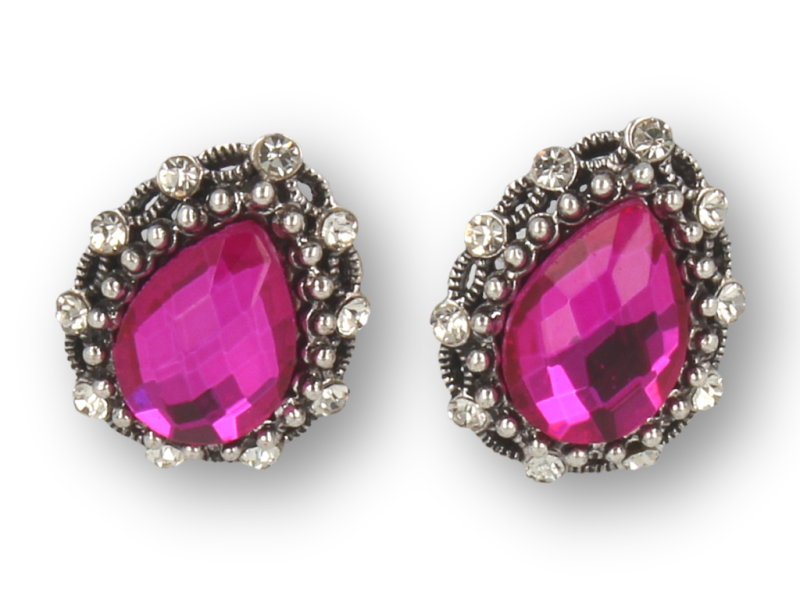 Klipsy damskie różowe  w stylu vintage