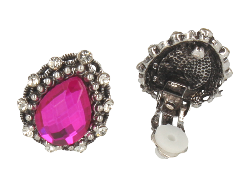 Klipsy damskie różowe  w stylu vintage