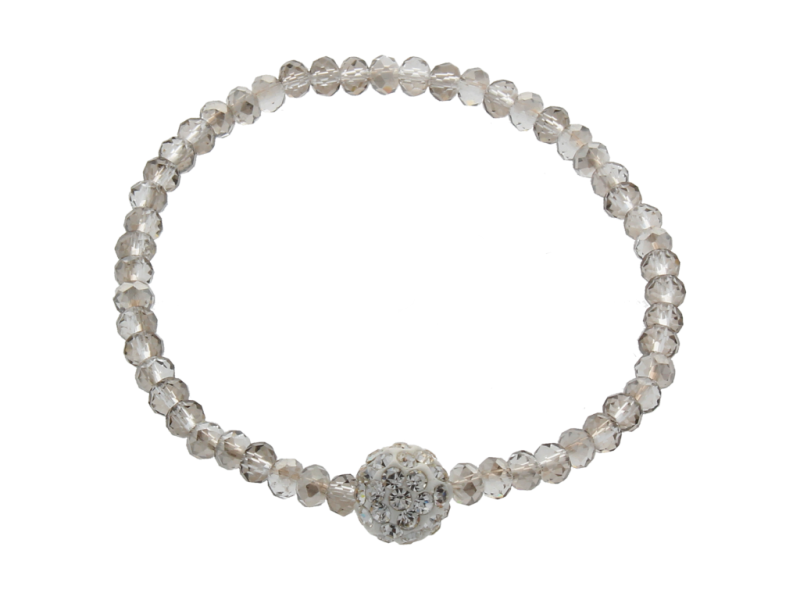 BRANSOLETKA kryształki - z kulką Shamballa