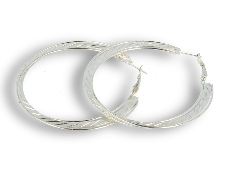 Kolczyki  duże koła srebrne potrójne