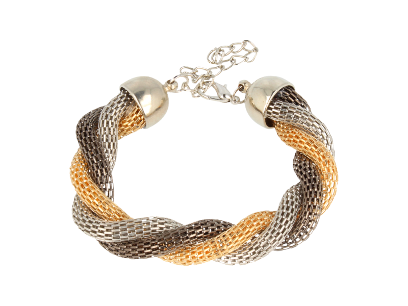 BRANSOLETKA pleciona trzy kolory