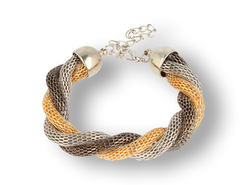 BRANSOLETKA pleciona trzy kolory