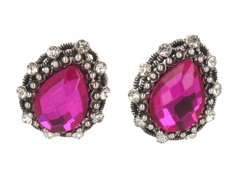 Klipsy damskie różowe  w stylu vintage